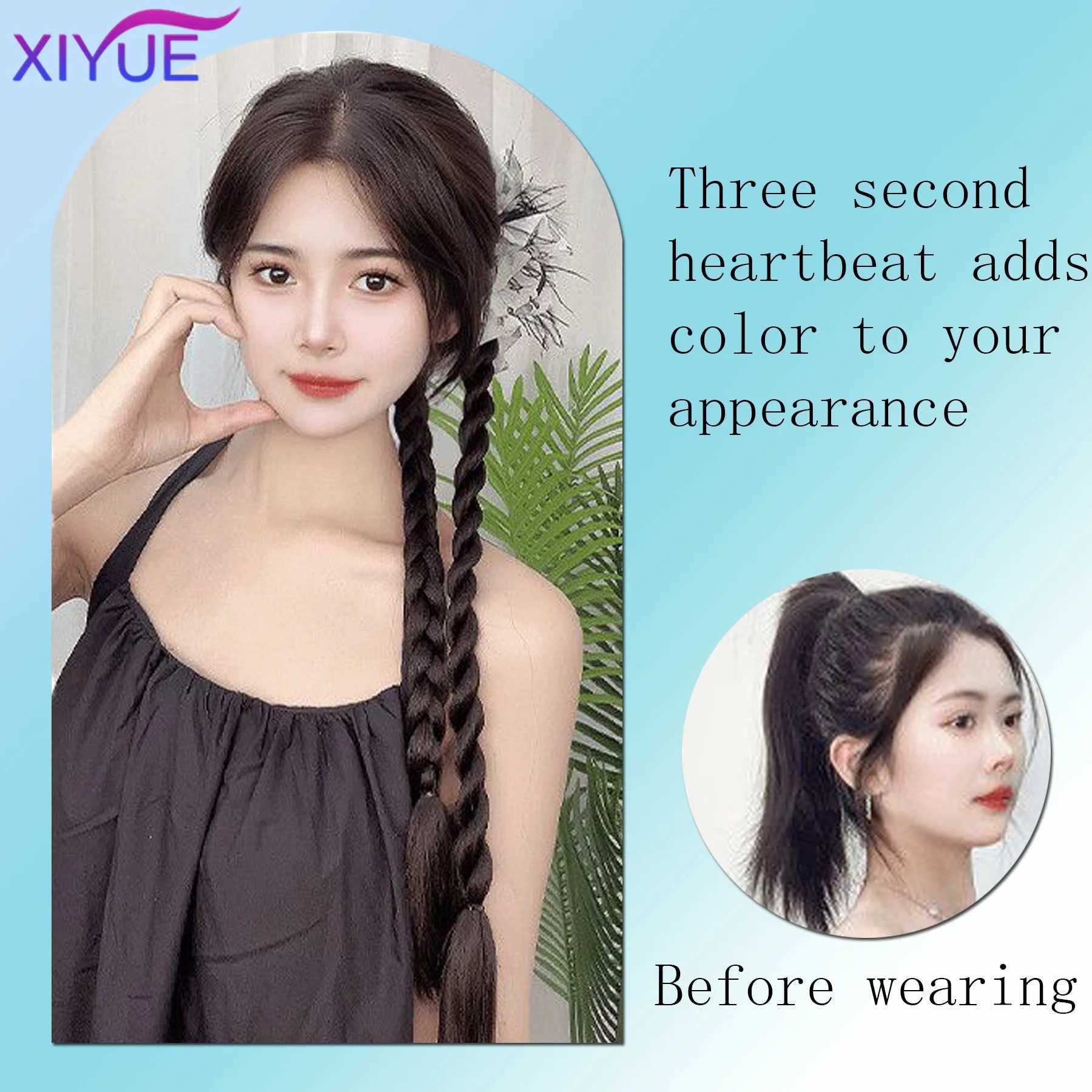 XIYUE new Chinese style wig woven ethnic style claw clip twisted braid Hanfu qipao ancient style wig ponytail W240817