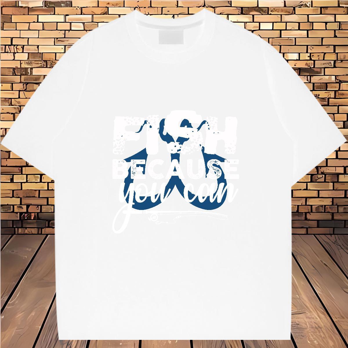 Designer fish 230g 100% Cotton Men Tshirts Street Wear Crew Neck Breathable T-Shirts Fashion Casual Plus Size Cartoon Top Tees