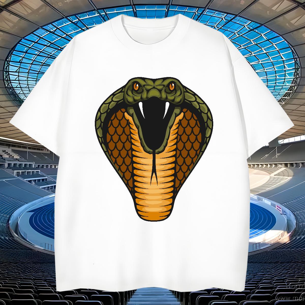Classic T-Shirts cobra Breathable Short Sleeve Daily Outfit DIY Anime 100% Cotton 230g Tshirts Casual New Top Tees