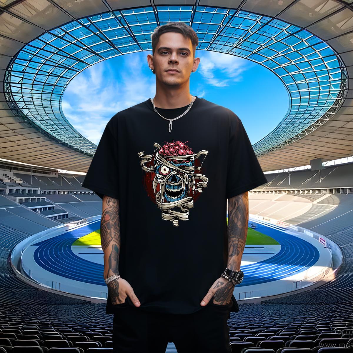 Designer T-Shirts skull Breathable Soft Spring Summer Anime Print 100% Cotton 230g Mens Tshirts DIY Customized Clothings