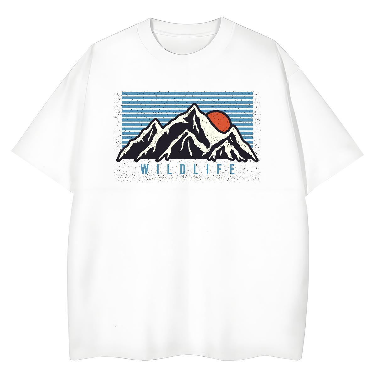 2024 Casual Lady T shirt Casual Beach Crew Neck Polos Designer 230g Pure Cotton mountains Custom Printing Women T Shirts