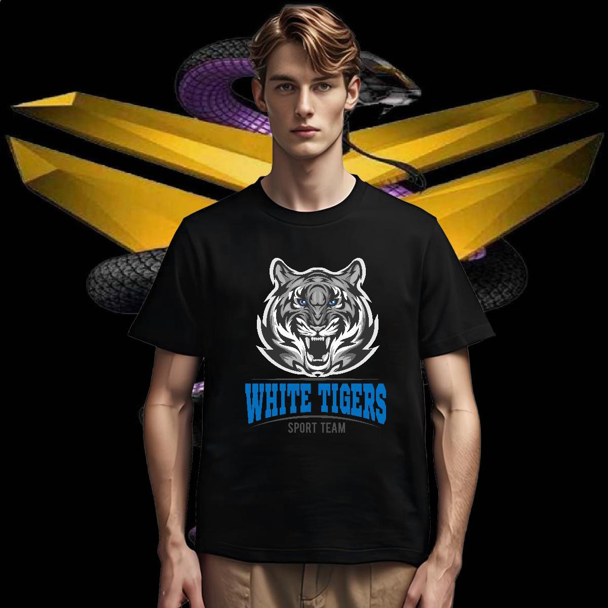 T Shirt For Man 230g Cotton tiger Street Casual Breathable Crew Neck Customized Print Men Clothes T-Shirt DIY Brand Top Tees