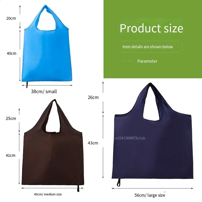 Foldable Shopping Bag Reusable Travel Grocery EcoFriendly One Shoulder Handbag for Solid Color Supermarket Tote y250121