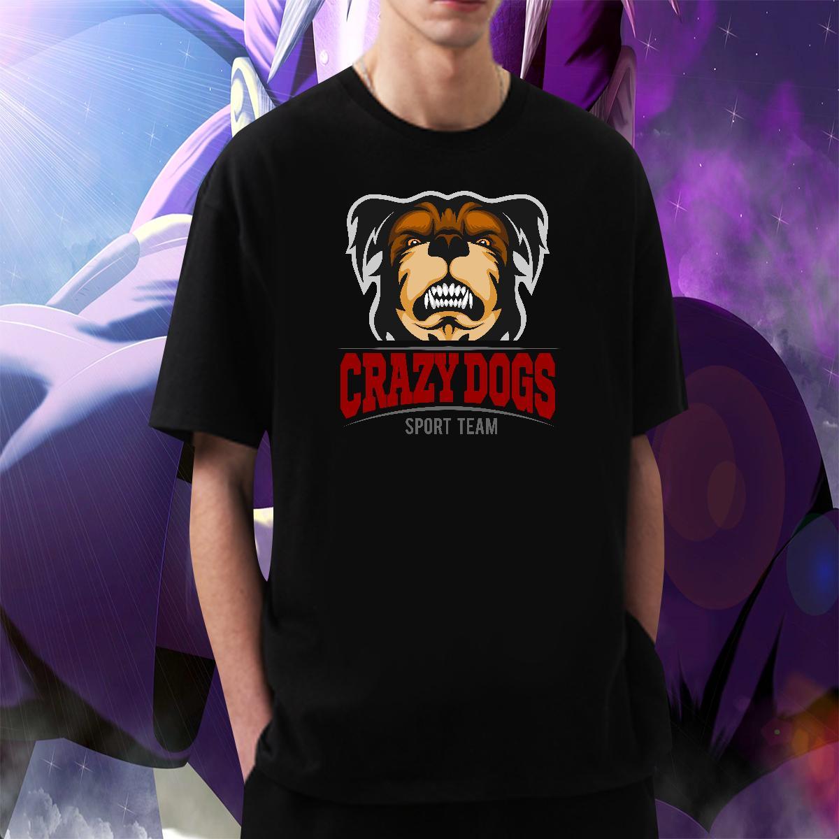 Brand Men Tees Beach 230g 100% Cotton Anime Print Pure Cotton crazy dog T-Shirts New Designer Tops Tees