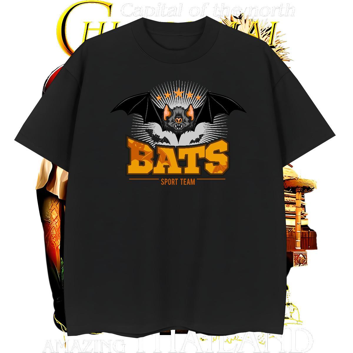 Classic Men T Shirts bat Short Sleeve Soft Hip Hop Street Floral Print 230g Cotton Men Clothes T-Shirt New Tops