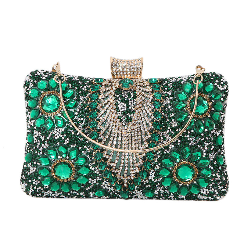 New Diamond Embedding Dinner Banquet Dress Crossbody Square Handheld Women's Small Bag