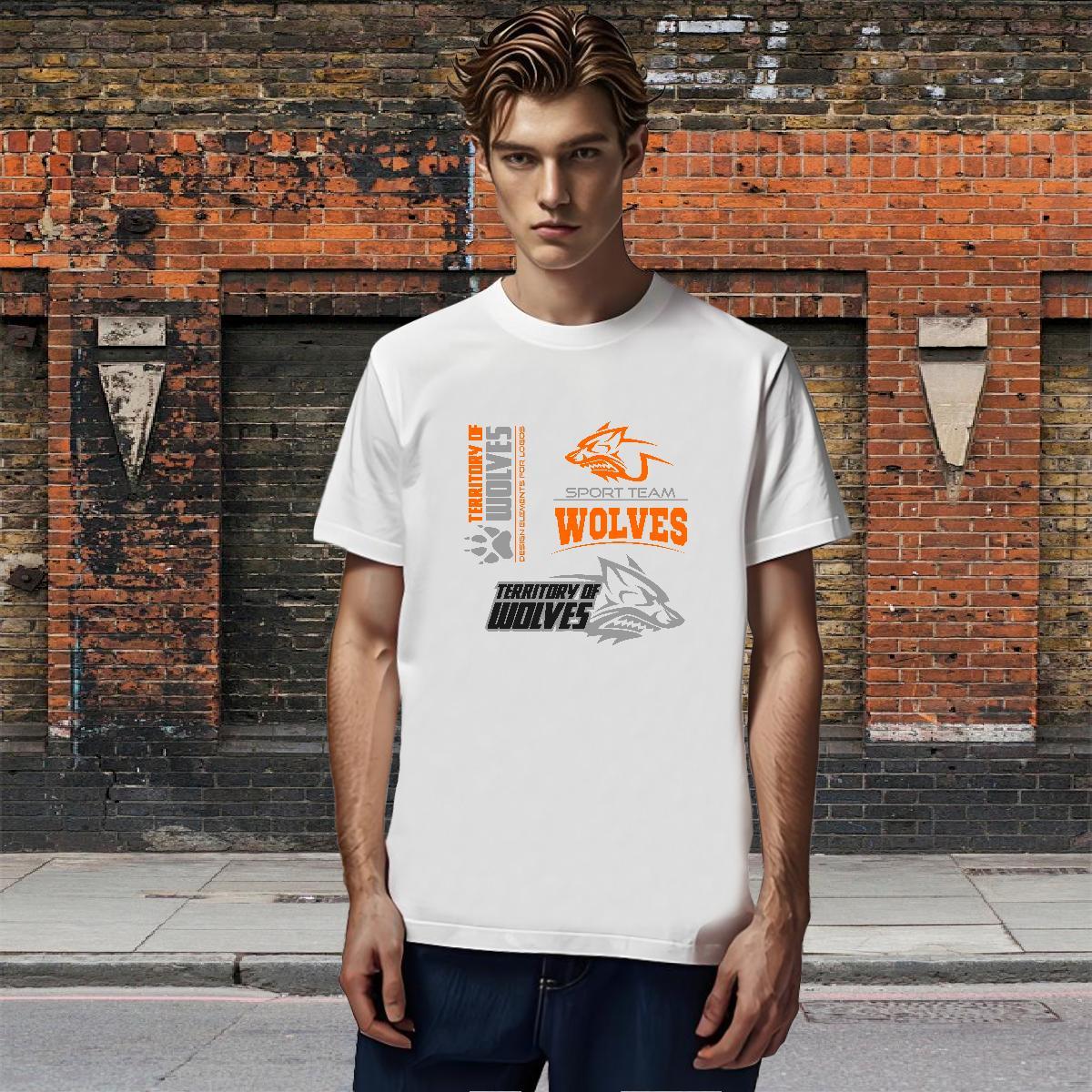 Unisex T-Shirts wolf Crew Neck Breathable Sports Casual DIY Logo Oversized 230g 100% Cotton Couples T Shirts Designer Wear