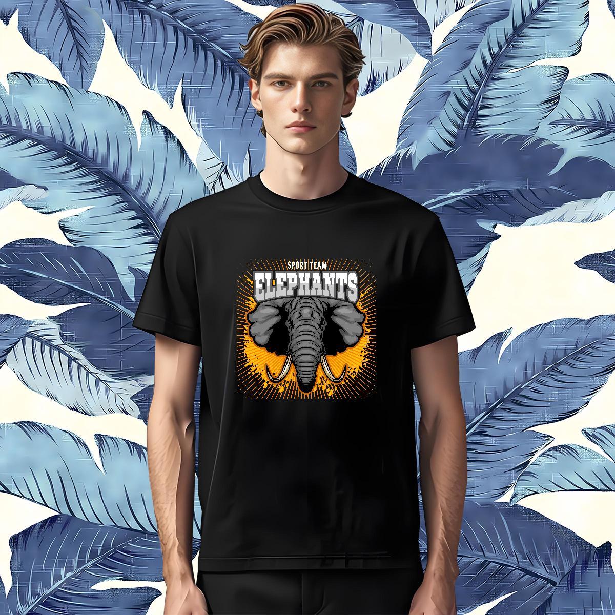 High Quality elephant T Shirt For Man Anime Printing Street Couples T Shirts 230g 100% Cotton Fashion Breathable Short Sleeve Plus Size Cartoon Top Te