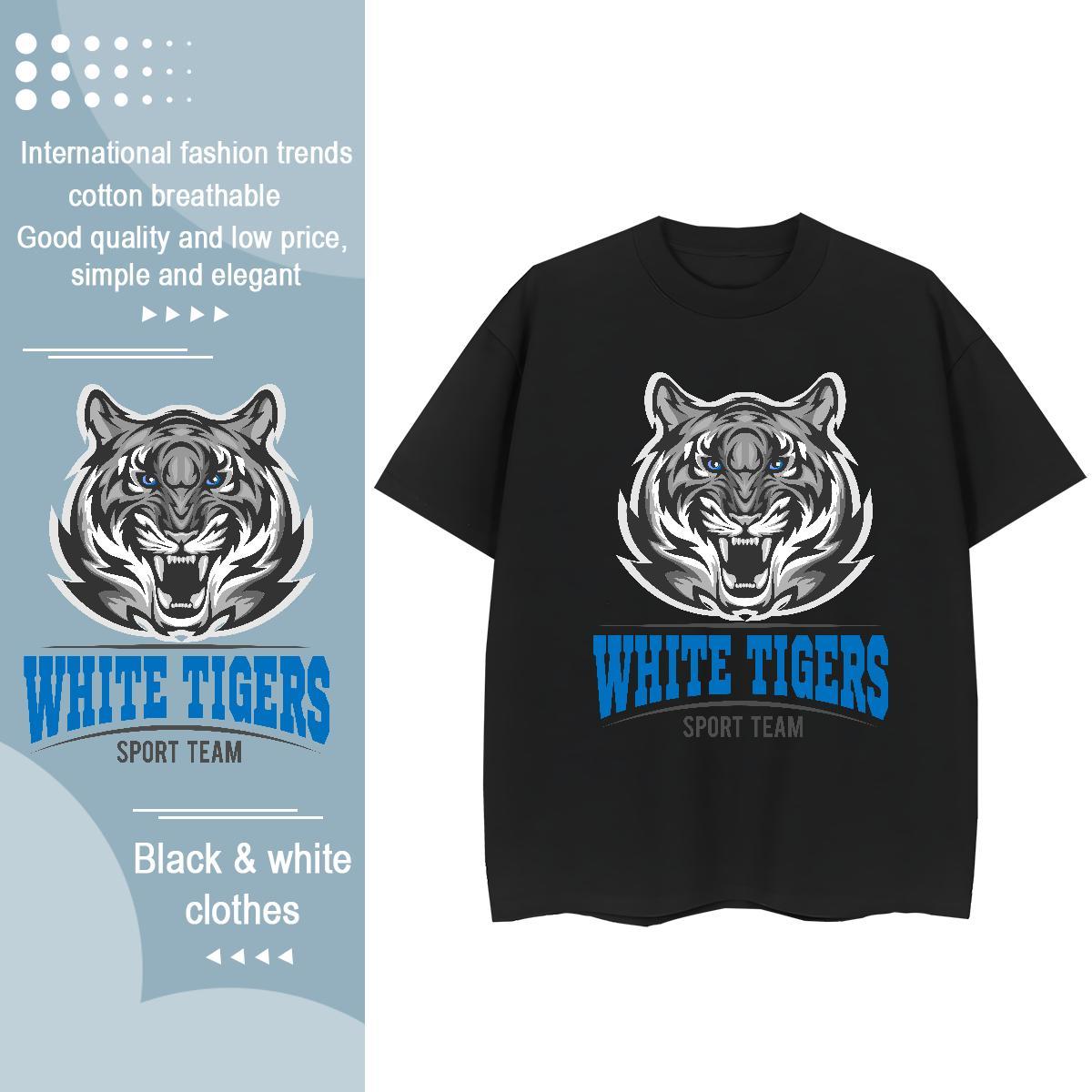Brand T Shirts Men tiger O Neck Short Sleeves Spring Summer Graphic 230g Cotton Men Tshirts Designer Top Tees
