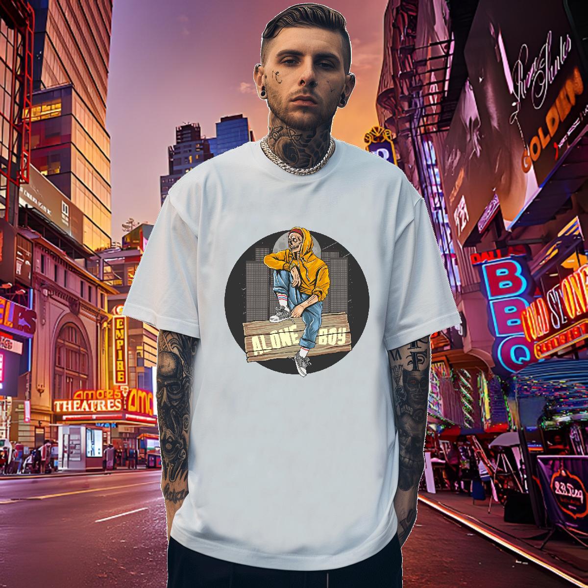 Free Shipping T-Shirts skull Breathable Short Sleeve Street Casual Custom Print Plus Size 230g Cotton Tshirts Designer Tops
