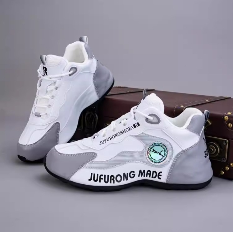Ddmysports Sports For Both Men Women Spring And Autumn New Item Leather Face Color Blocked Running Shoes Thick Soled Lightweight Student Casual OUTDOO