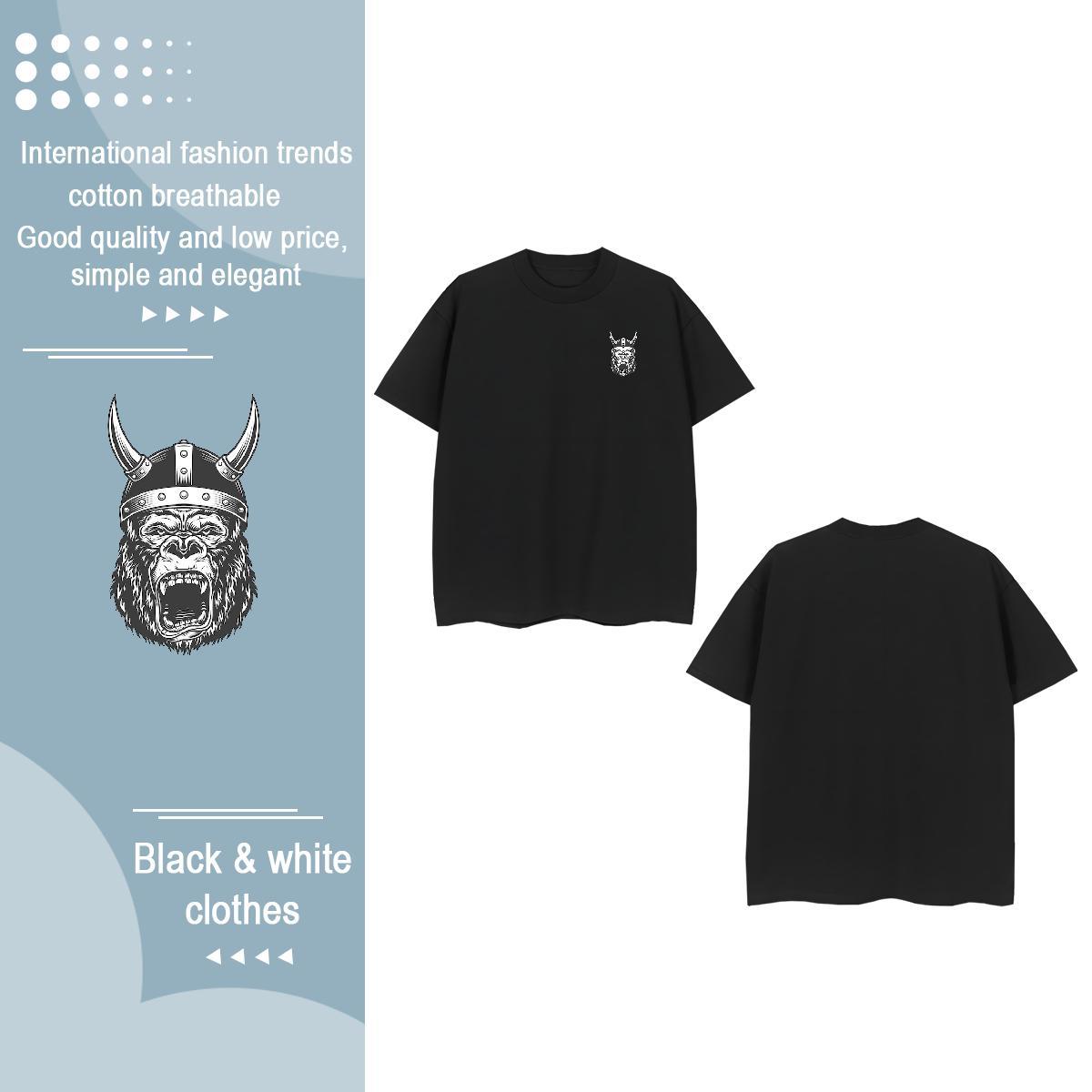 Fashion Designer Men Clothes T-Shirt chimpanzee Spring Summer 100% Cotton 230g Tops Tees Pure Cotton Classic Men T Shirts Anime Print