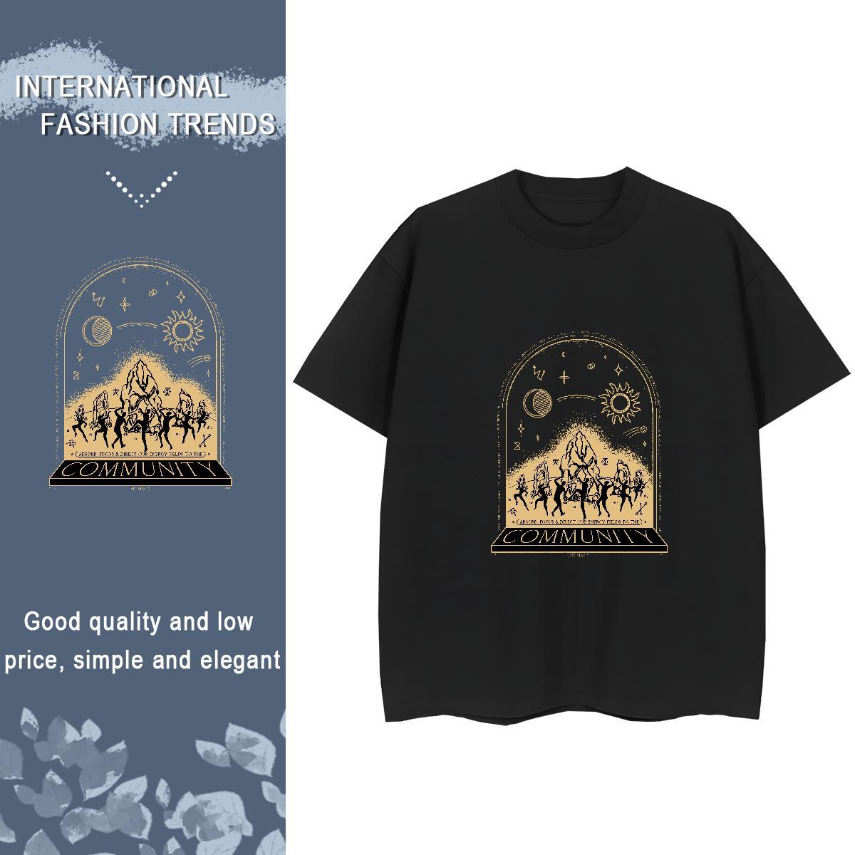 Fashion Lady T shirt Beach Breathable Short Sleeve Tshirts Unisex 230g 100% Cotton mountains Custom Print Plus Size T Shirts Women