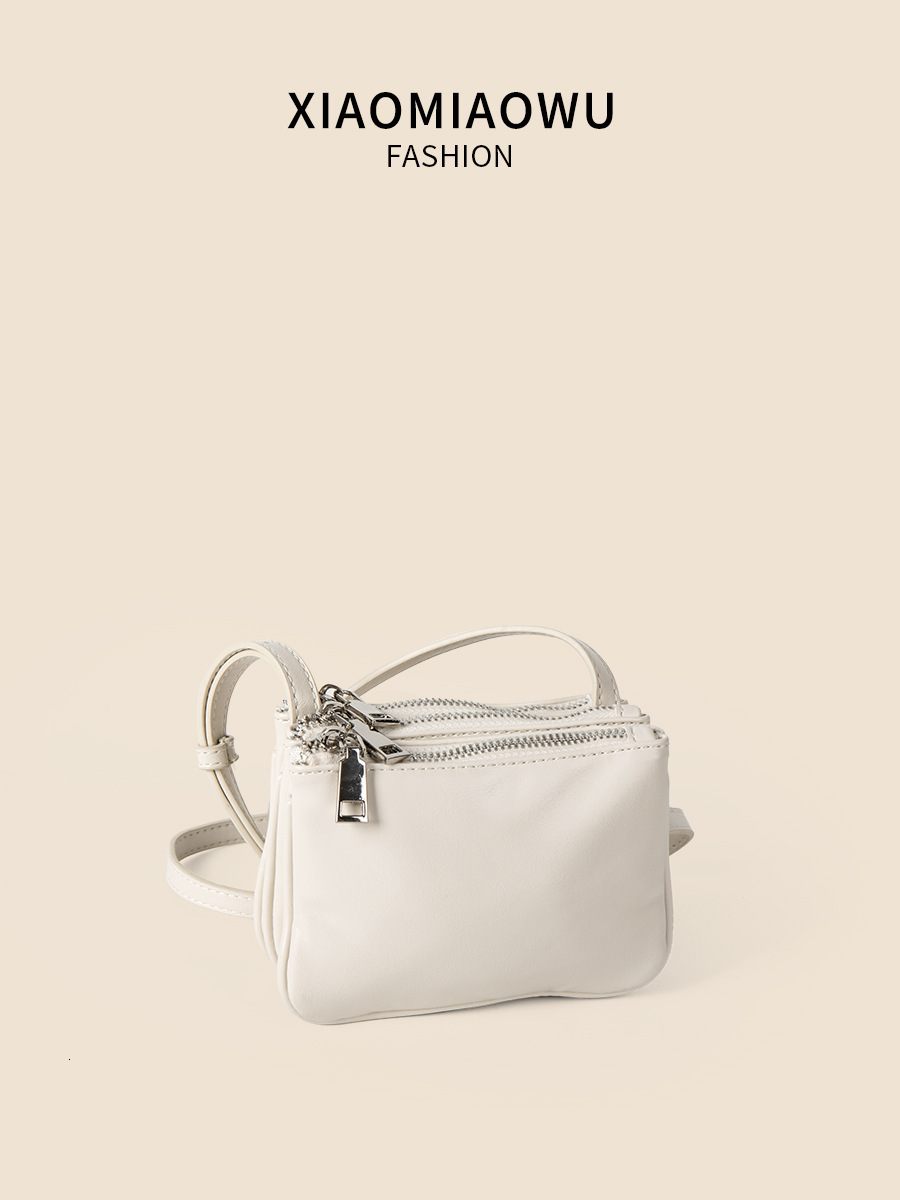 PU solid color single shoulder new small square with multiple pockets, high-end sense, niche and versatile crossbody bag for women in summer