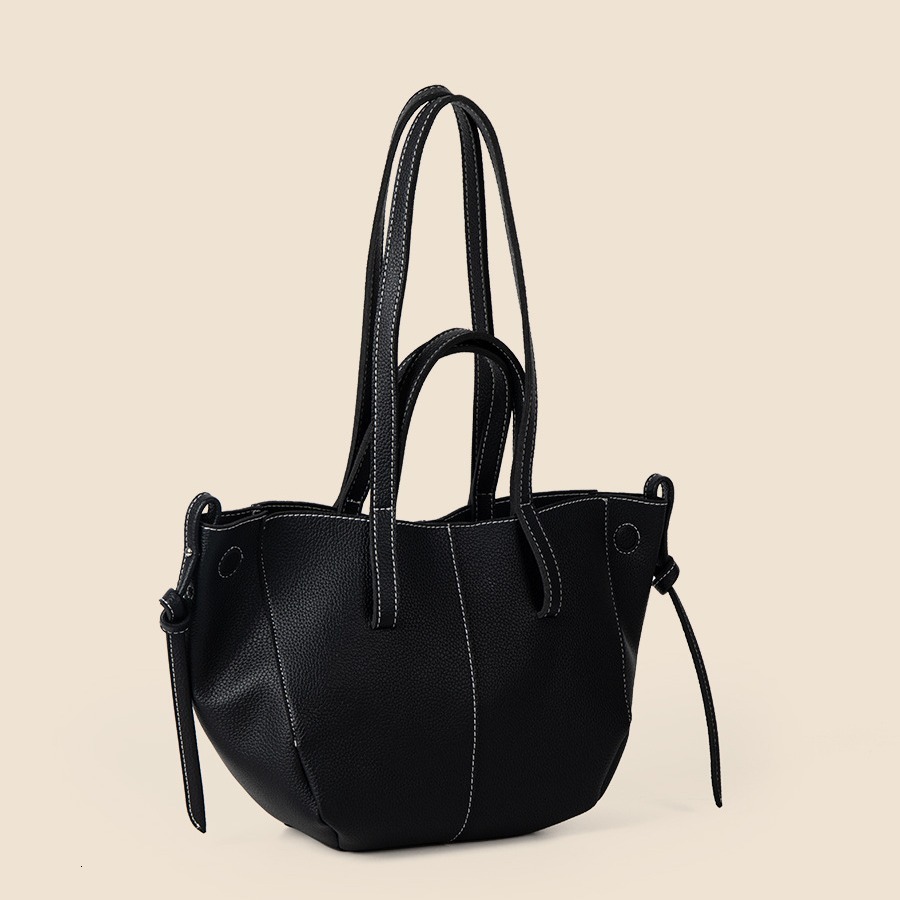 2024 New PU Soft Leather Pleated Large Capacity Commuter Tote Versatile Handbag Women's Luxury Single Shoulder Bag