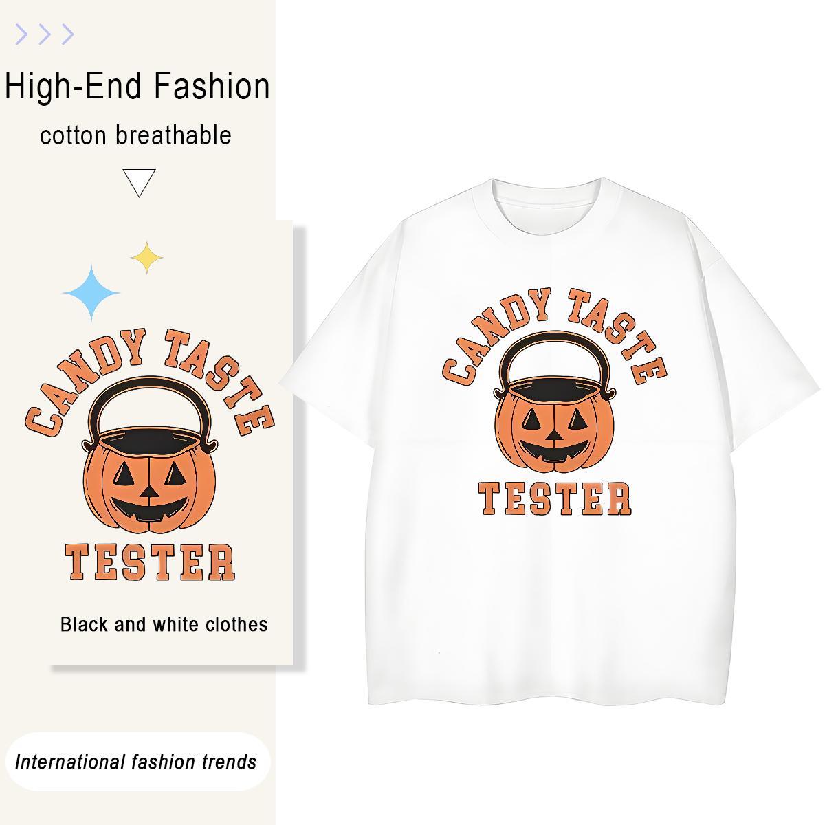 Classic Casual Mens Tshirts pumpkin Daily Outfit 230g Cotton Clothings Breathable Popular T-Shirts for Men DIY Printed