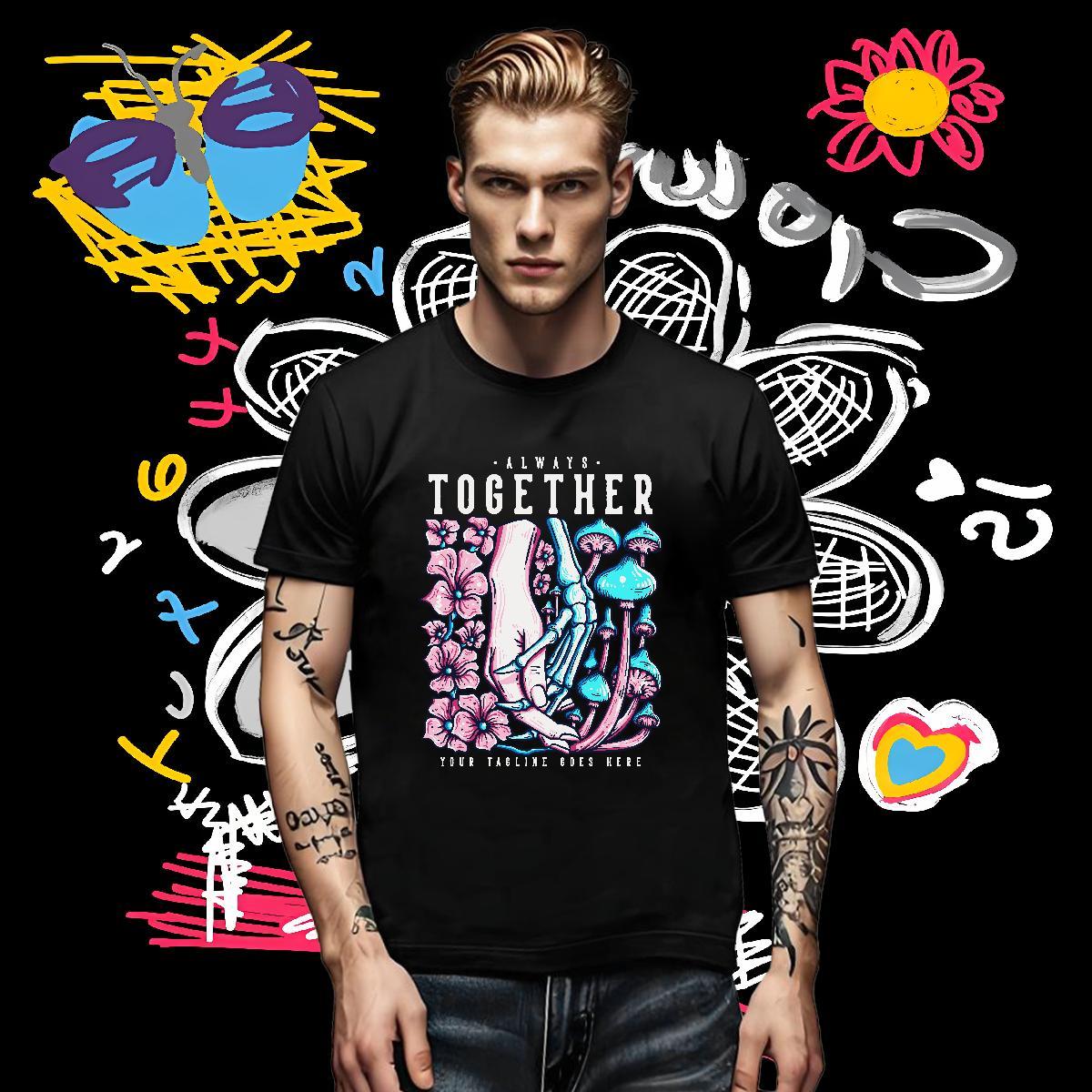 Fashion Designer Couples T Shirts mushroom Daily Wear 100% Cotton 230g Tops Tees Breathable Crew Neck Soft T Shirt For Man Custom Print Oversized