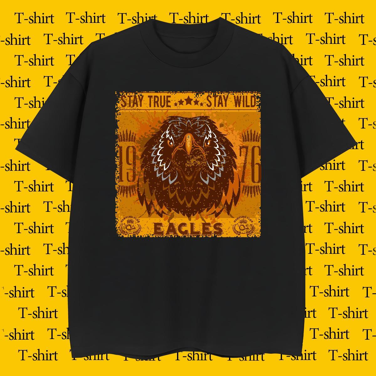 Unisex T-Shirts for Men eagle Crew Neck Breathable Casual Daily Wear Anime 100% Cotton 230g Couples T Shirts Classic Top Tees