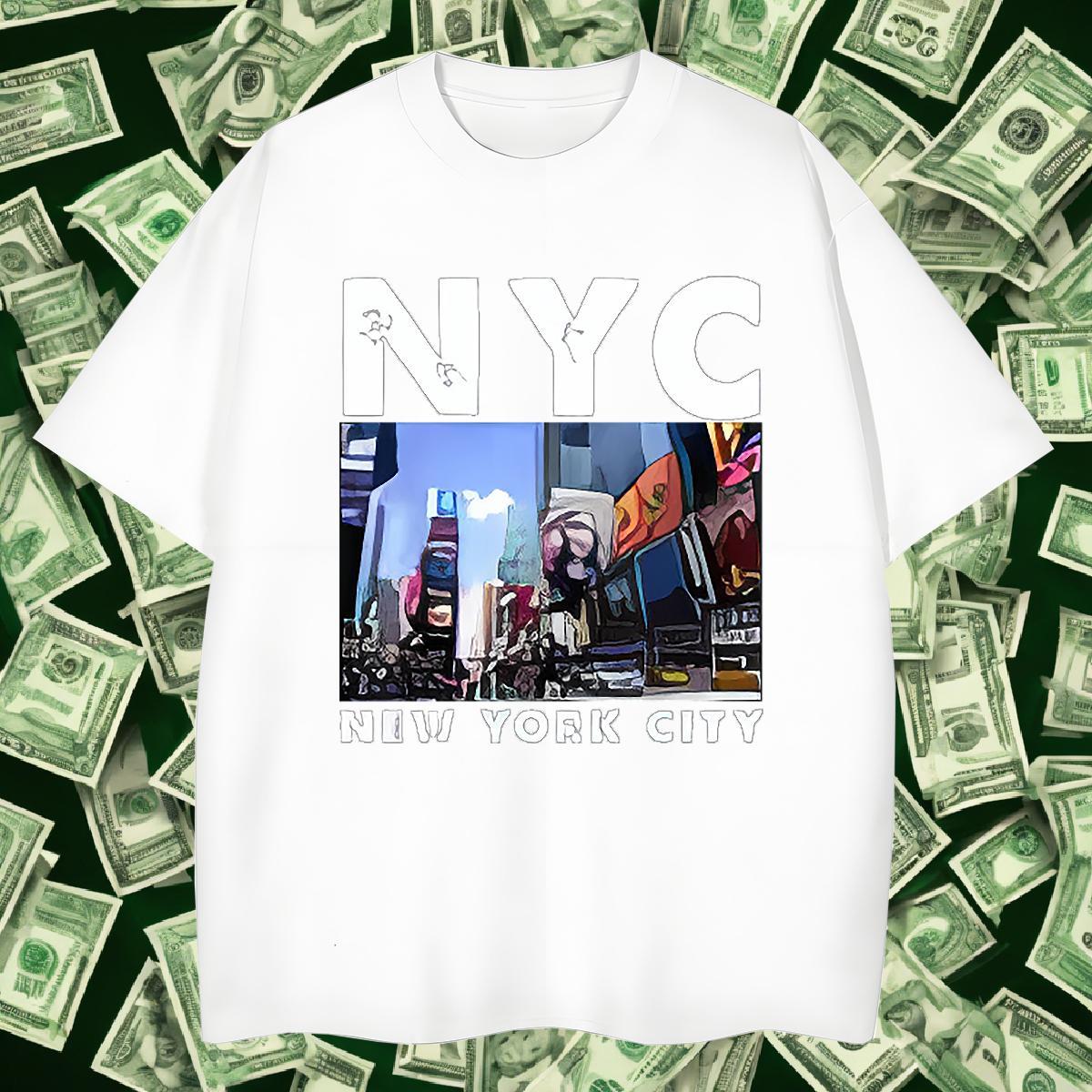 Popular Men Tees Daily Wear 230g Pure Cotton Custom Print Oversized Breathable Short Sleeve New York Men T Shirts New Designer Tee Shirt