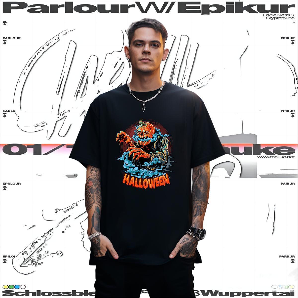Popular T-Shirts pumpkin Round Neck Short Sleeve Anime Printing Street Asian Size 230g Cotton Tshirt for Man Woman 2024 DIY Tee Shirt