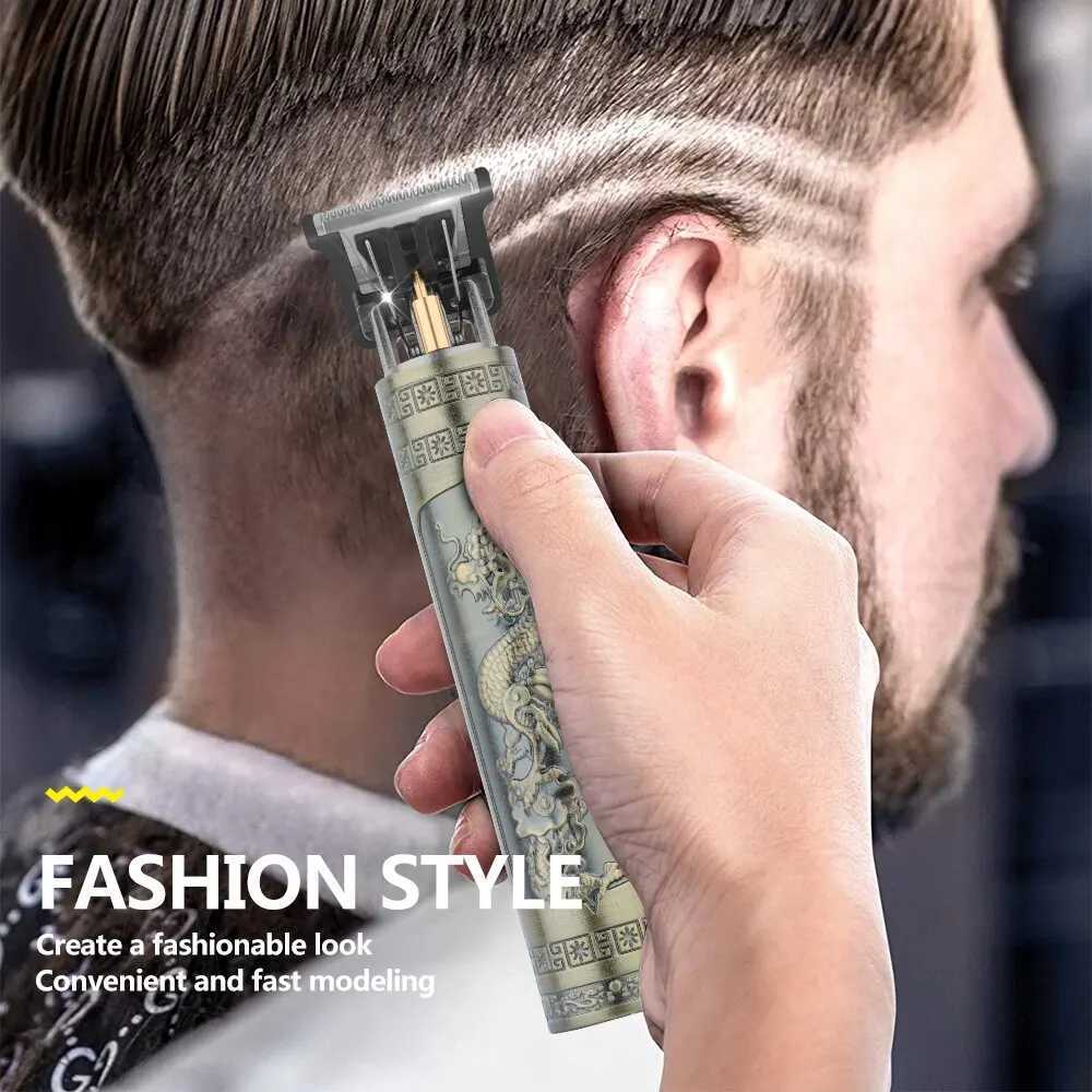 Retro T9 electric hair clipper professional mens shaver rechargeable barber trimmer W240819