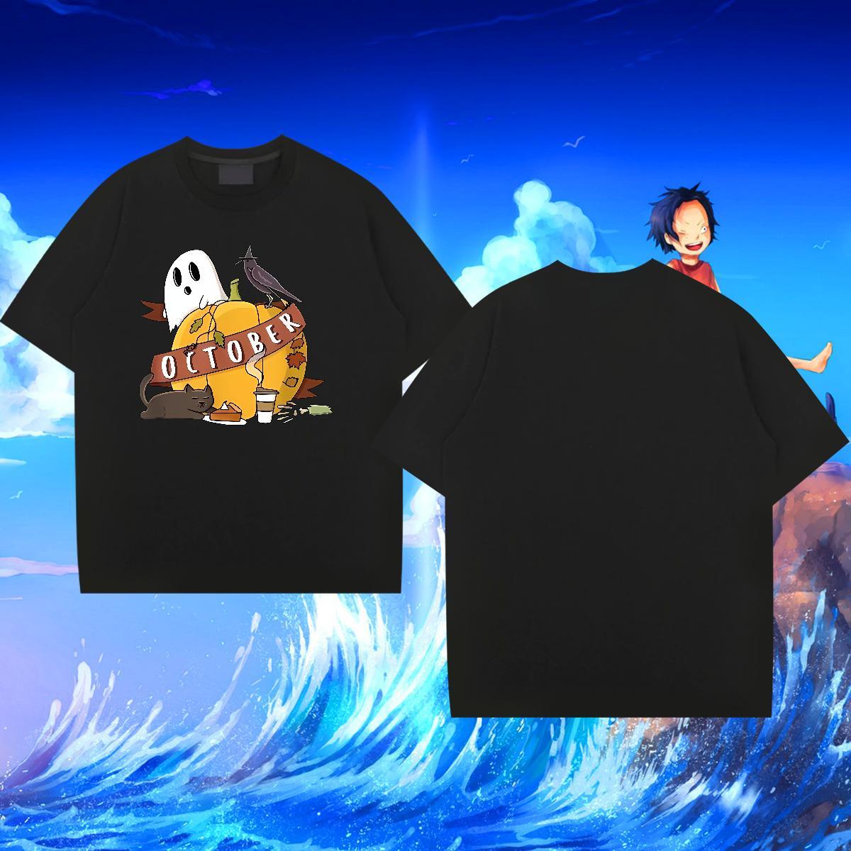 New Arrival Mens Tshirts pumpkin Hip Hop Street 230g Pure Cotton Wear O-Neck Short Sleeve Unisex Man T Shirts Customized Print