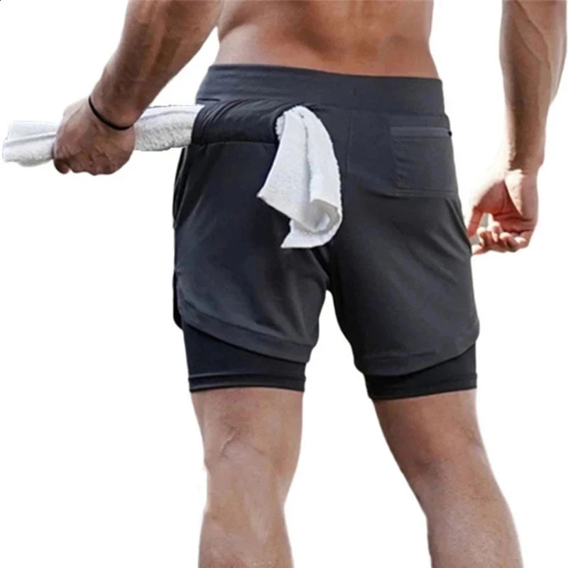 Summer Running Shorts Mens 2in1 Sports Slow Fitness Training Quick Drying 240819
