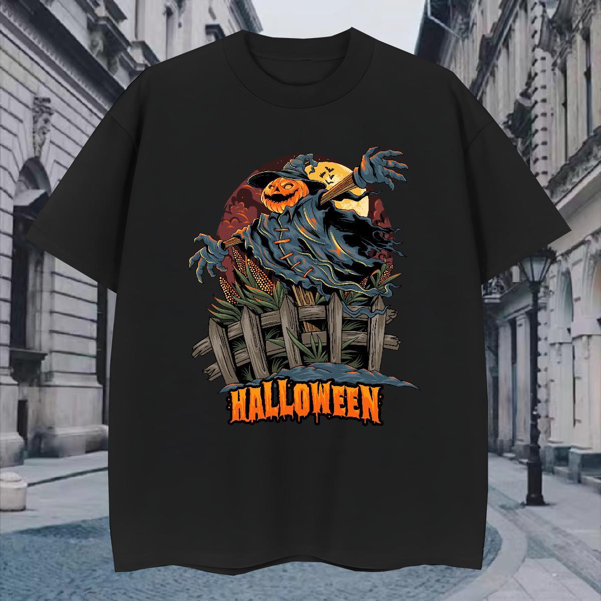 Unisex T shirt scarecrow Breathable Short Sleeve Hip Hop Street DIY Printed 230g Pure Cotton Mens Tshirts Fashion Design Polos
