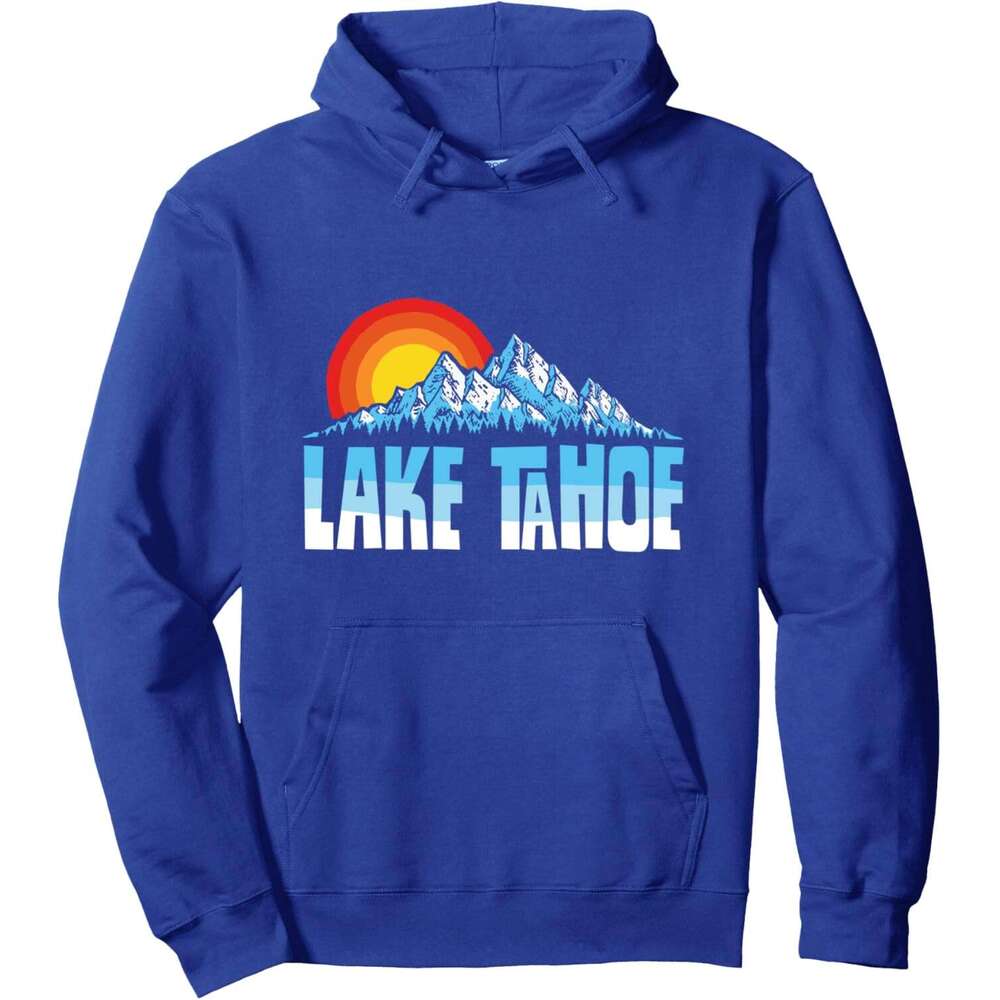 Hoodie for Mens Womens Lake Tahoe Vintage Mountains Sun Hoodie Hoodies sweatshirt pullover jacket Long sleeve