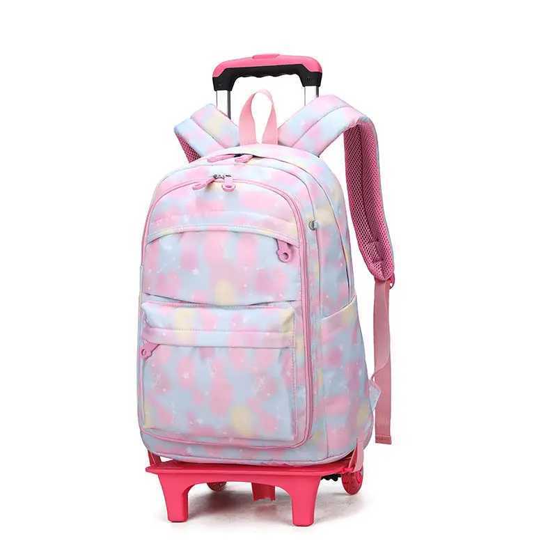 School Rolling Backpack Bag For Girls School Wheeled Backpack Bag Student Book Bag with Wheels Kids Rolling Travel Trolley Bags Y240820