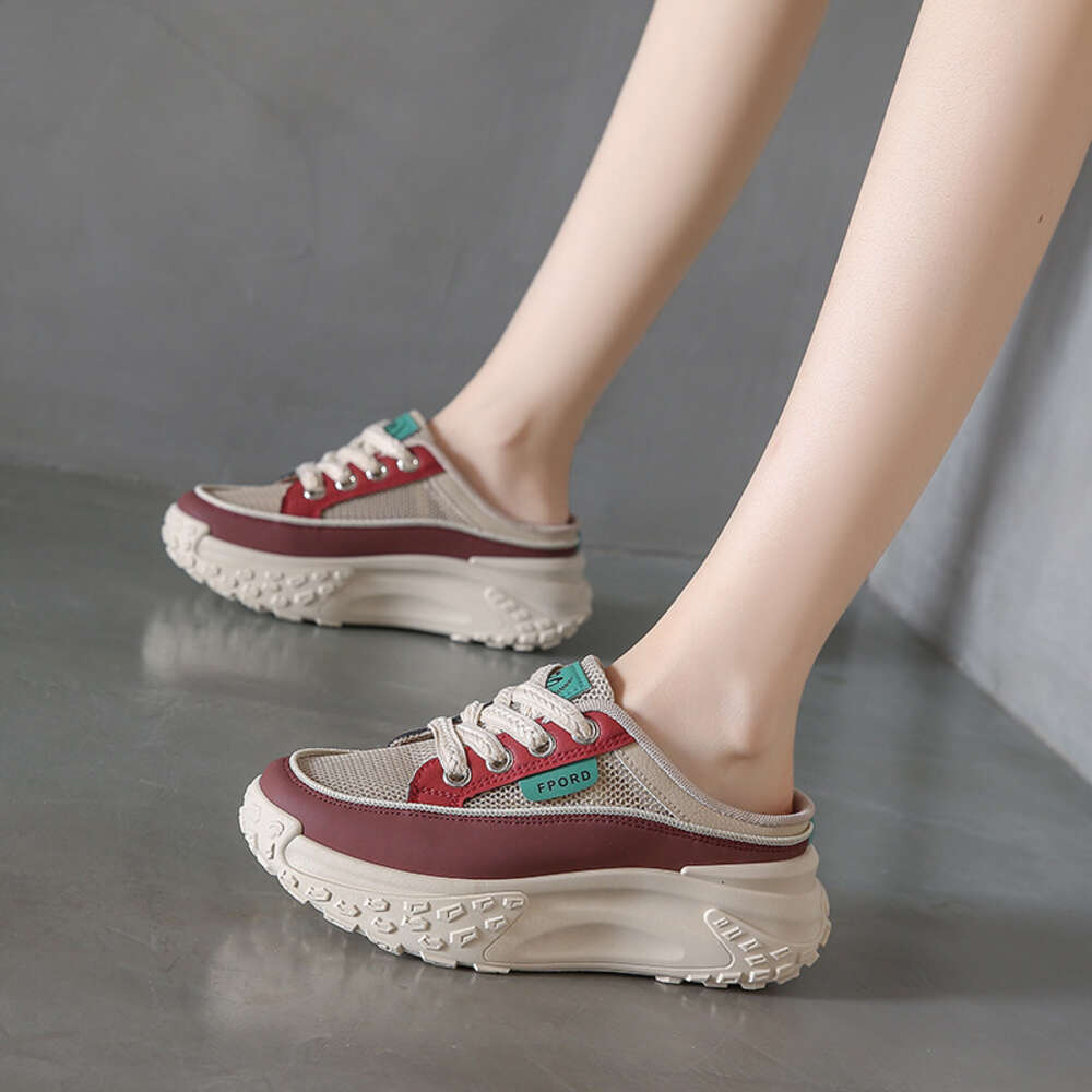 Ddmysports Summer New Instagram Korean Ollow Women S Student Thick Sole Versatile Casual Alf Slipperboard Shoes XYT OUTDOOR