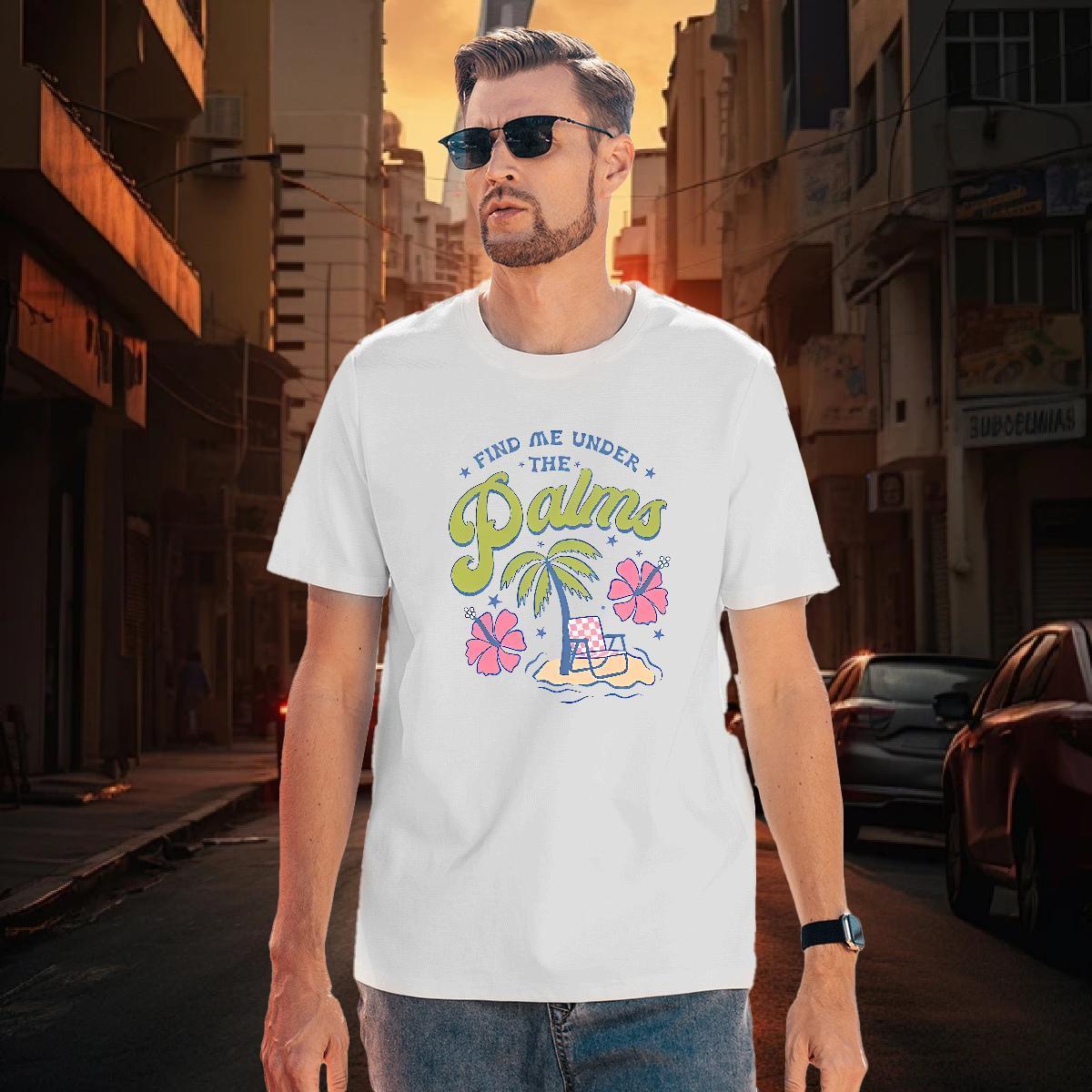 T Shirt For Man 230g Cotton flower Casual Beach Breathable Short Sleeve Black White Tshirt for Man Woman Fashion New Comfortable Tee Shirt