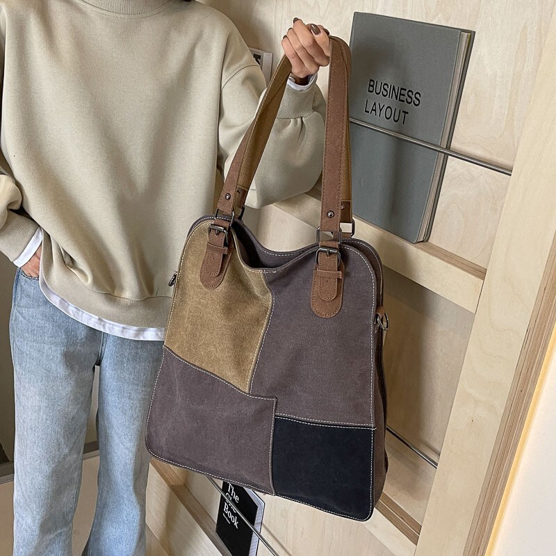 New Tote Medium Designer Canvas Collar PU Commuter Shoulder Crossbody Bag Post Recommendation