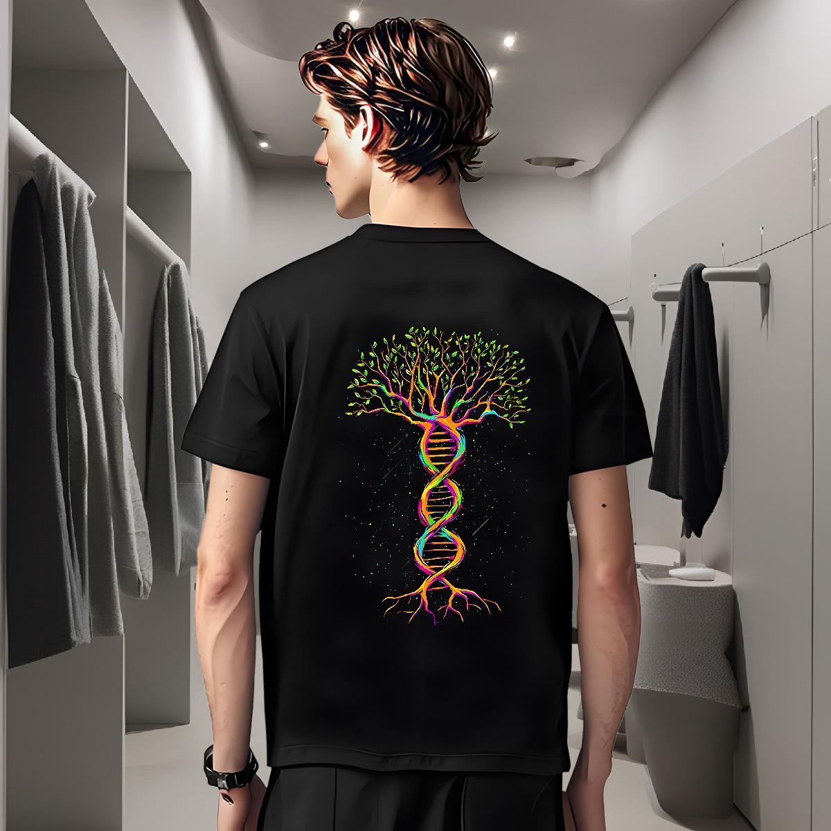 T Shirts Men 230g Cotton tree Anime Printing Street Breathable Crew Neck Custom Print Plus Size Mens Tshirts New Arrival TOP Quality Wear