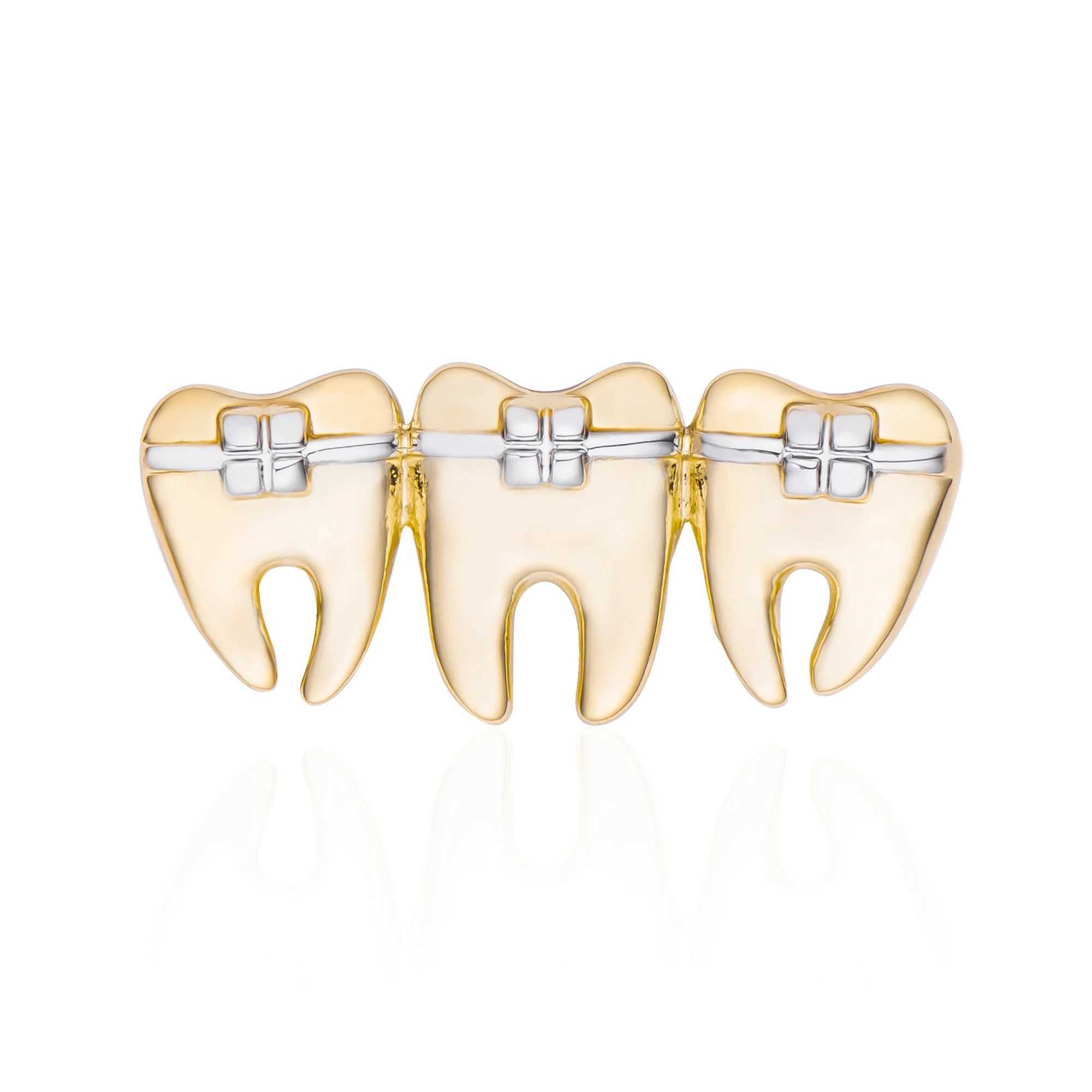 DCARZZ Cute Tooth Pin Gold Plated Silver Plated Medical Exquisite Tooth Badge Collar Pin Metal Womens Gift Doctor Nurse Jewelry W240815