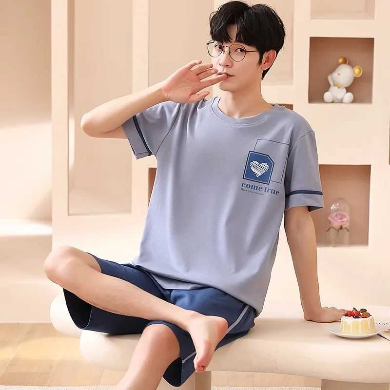 Summer Cotton Sleepwear Casual Sleepwear Mens Sleep Top Shorts Cute Panda Printed Sleepwear Set Comfortable Cool Sleepwear 2022W240719