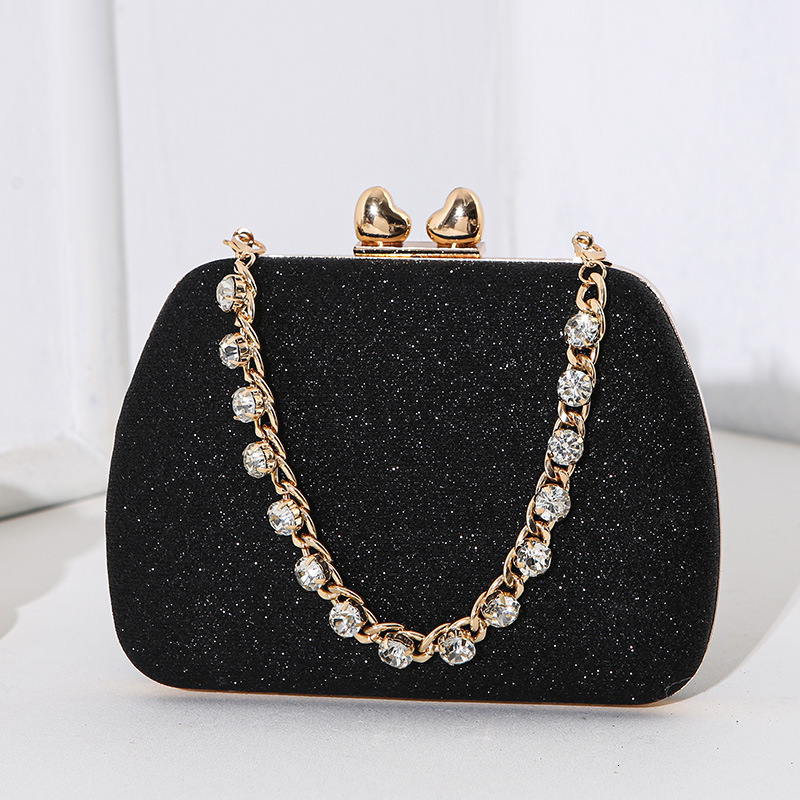 New Love Water Diamond Chain Crossbody Small Square Celebrity Banquet Handheld Bag