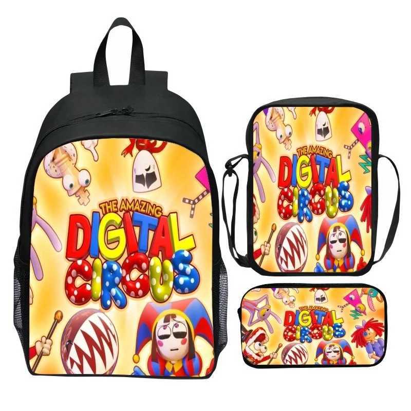 The Amazing Digital Circus Backpack Cartoon Anime Pomni Caine Printed Child Shoulder Bag Large Capacity School Bags For Student Y240820