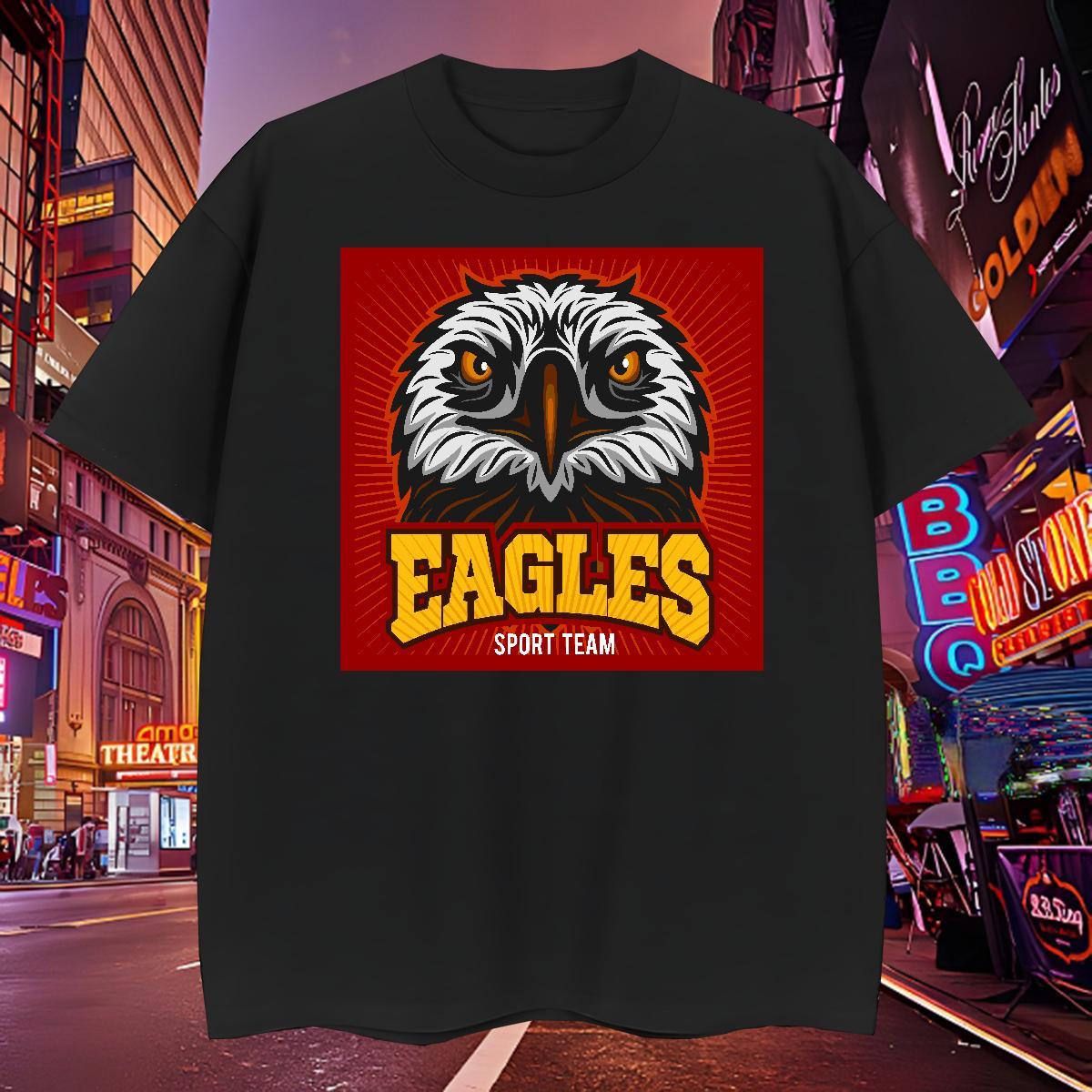 TOP Quality T-Shirts for Men eagle Breathable Beach Custom Printed 100% Cotton 230g Mens Tshirts Fashion New Clothings