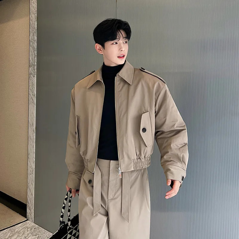 NOYMEI Solid Color Korean Style Work Suit Short Cotton Jacket Two Piece Fashion Set Two Color WA3175 240819