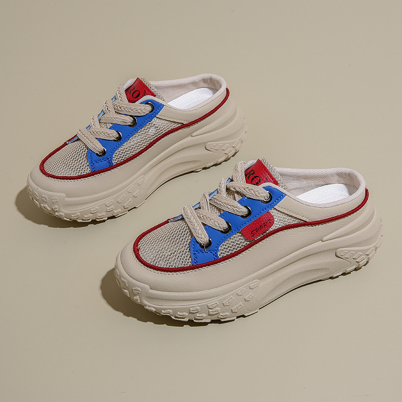 Ddmysports Summer New Instagram Korean Edition Ollow Small White For Female Students Thick Sole Versatile Casual Alf Drag Women S Shoes JC OUTDOOR