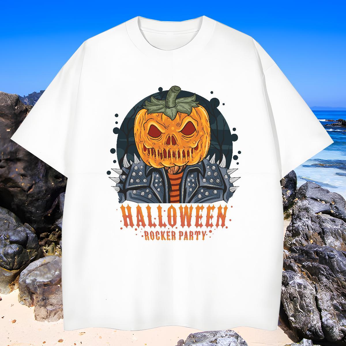 Cool Design Man T Shirts pumpkin Breathable Sports Casual Plus Size Custom 230g Pure Cotton Men Tees Designer Fashion Tops