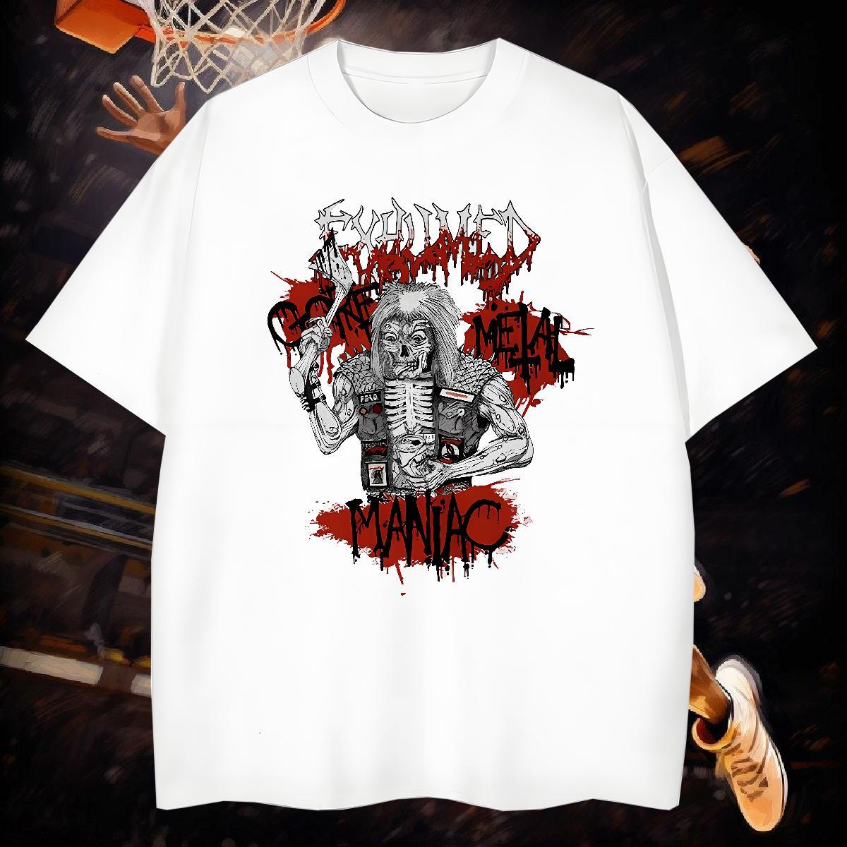 T-Shirts 230g Cotton scary High Street Hip Hop Crew Neck Asian Size Men Clothes T-Shirt Factory Direct Wholesale Tee Shirt