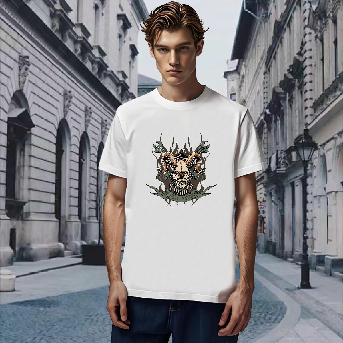 Cool Design Mens T Shirts shape Crew Neck Sport Custom Anime 230g 100% Cotton Mens Tshirts Classic Tee Shirt