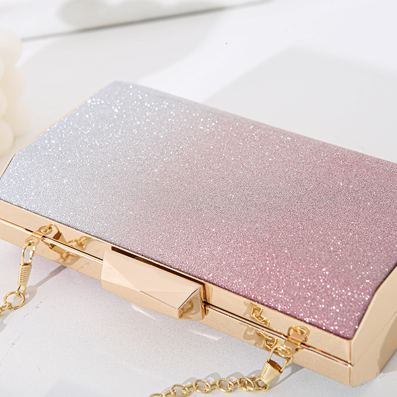 2024 Fashion Women's New Sparkling Gradient Bag Banquet Celebrity Evening Dress Handbag