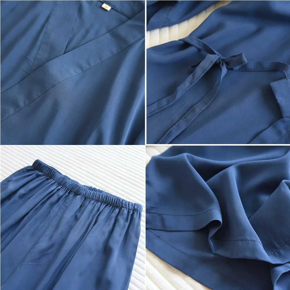 2022 New Traditional Japanese Pajama Set Adhesive Fiber Robe Shorts Cotton Kimono Pajamas Japanese Style Soft PajamasW240719