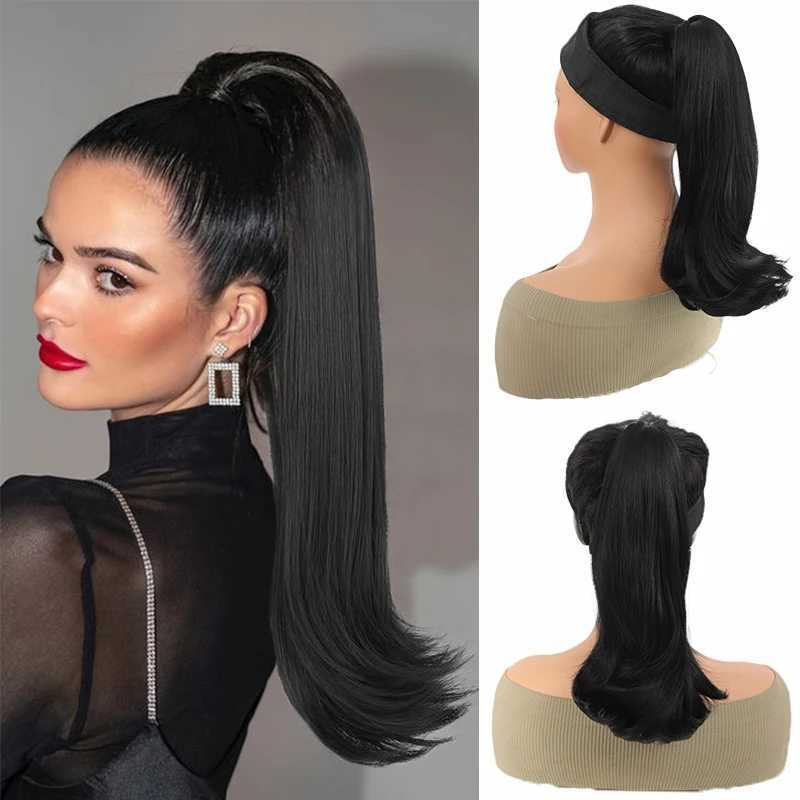 Ponytail extensions synthetic hair long curls claws clamped in the ponytail natural appearance female ponytail W240817