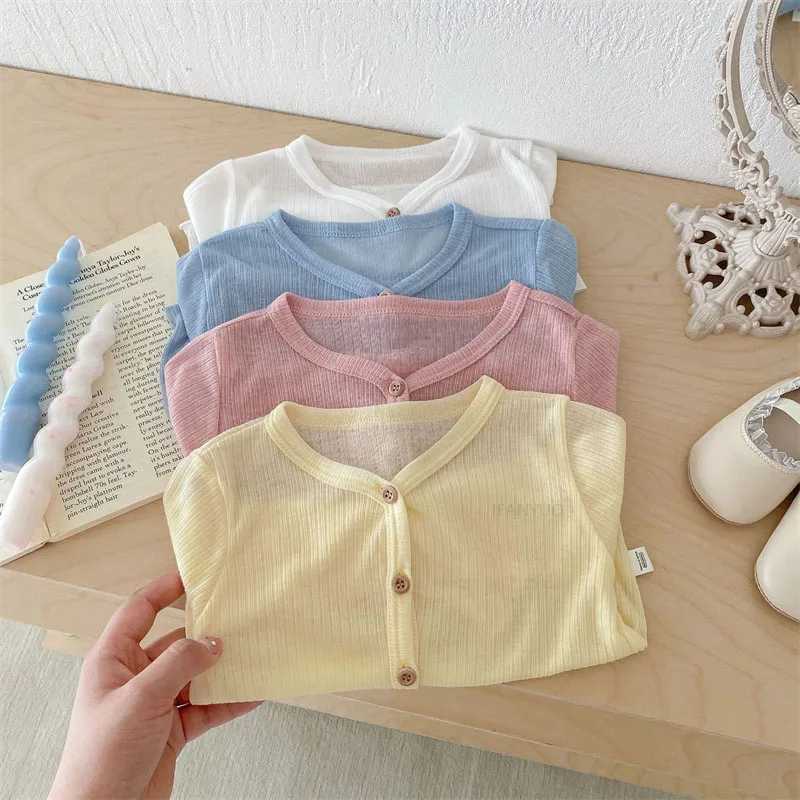Summer Korean Children Clothing Breathable Soft Kids Casual Coat Baby Toddler Sunscreen Thin Cardigan Toddler Girls Boys OutwearXJ240819
