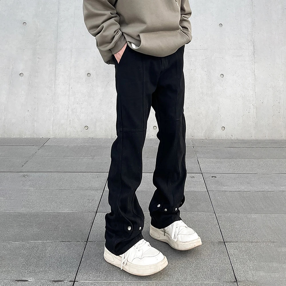 Black Skinny Jeans Men Streetwear Fit Solid Simple Trousers Slim Autumn Casual Fashion Y2k Style Korean High Street Denim Pants 240819