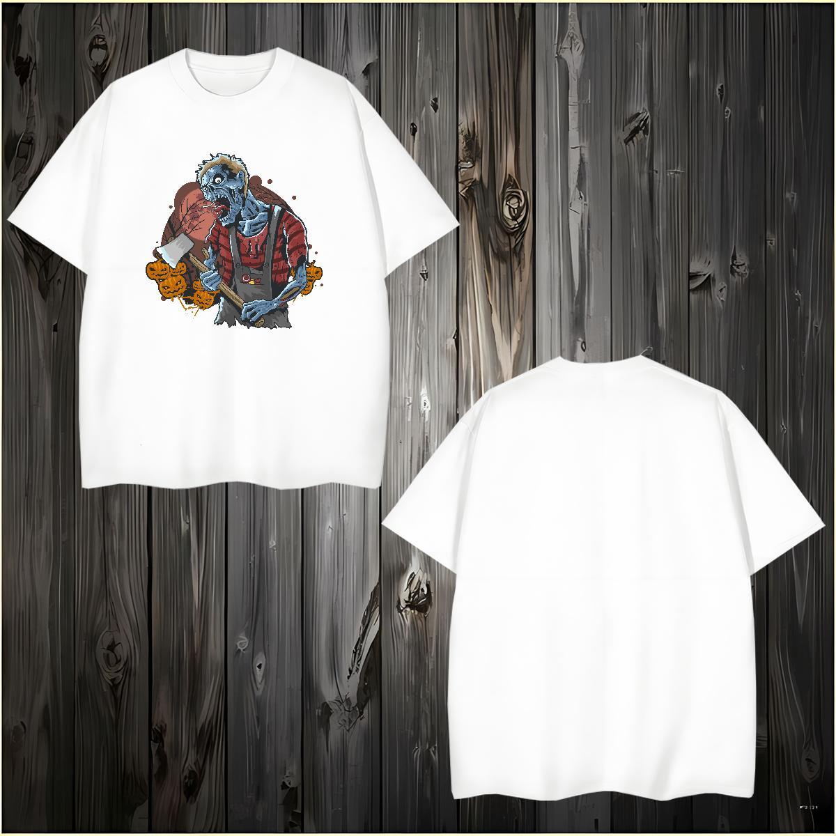 T Shirt For Man 100% Cotton 230g zombie Spring Summer Breathable DIY Printed Men Tops Tees Factory Direct Cool Design Top Tees